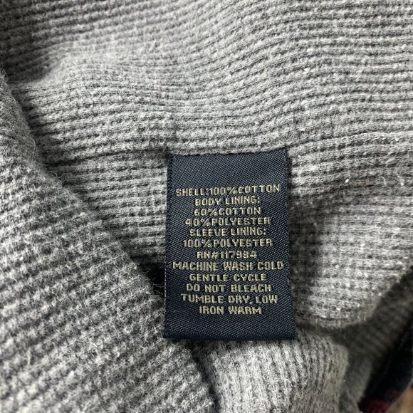 Grizzly Mountain Plaid Shirt Size Large Button Front Lined Red Blue - Picture 4 of 4